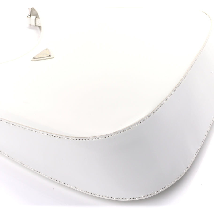Prada Spazzolato Maxi Cleo Adjustable Strap Shoulder Bag White Image 7