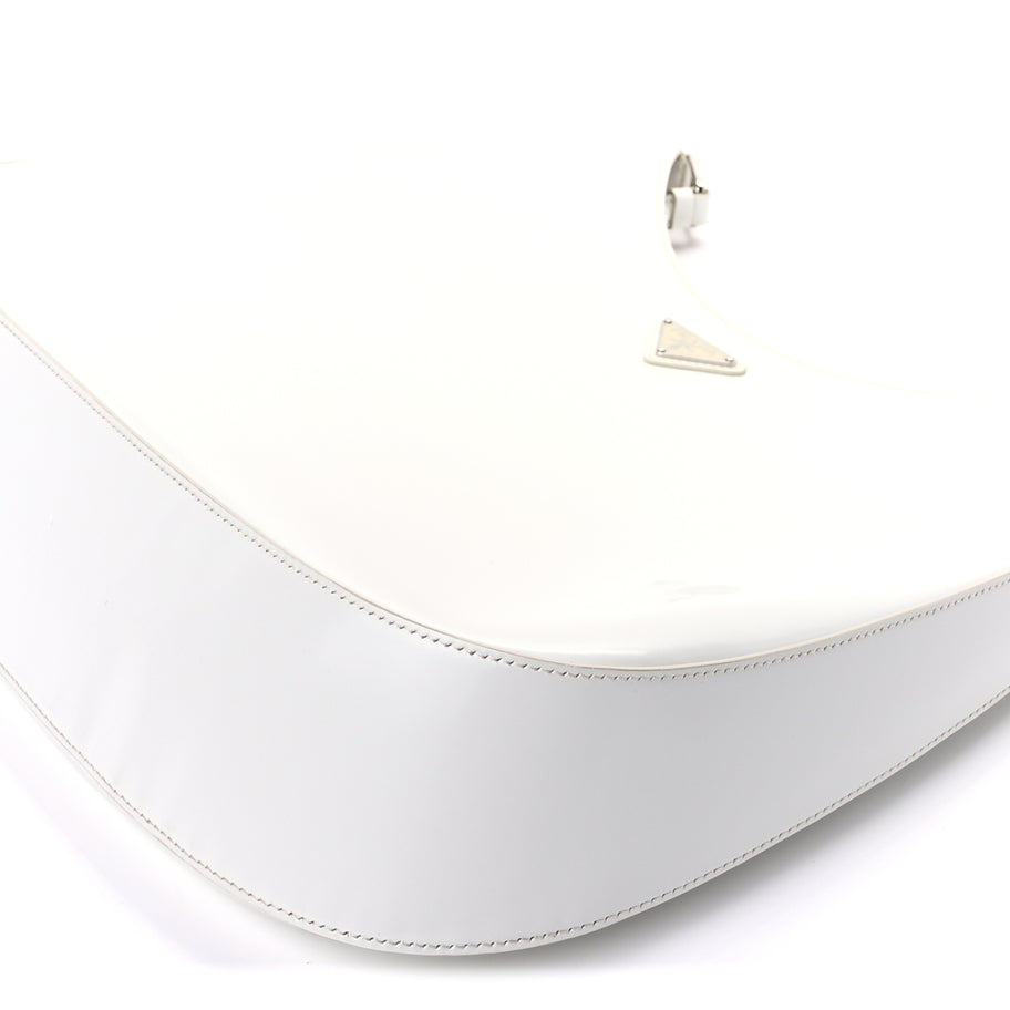 Prada Spazzolato Maxi Cleo Adjustable Strap Shoulder Bag White Image 8