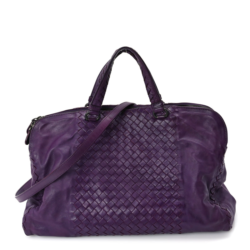  Bottega Veneta Calfskin Intrecciato Large Leggero Tote Purple
