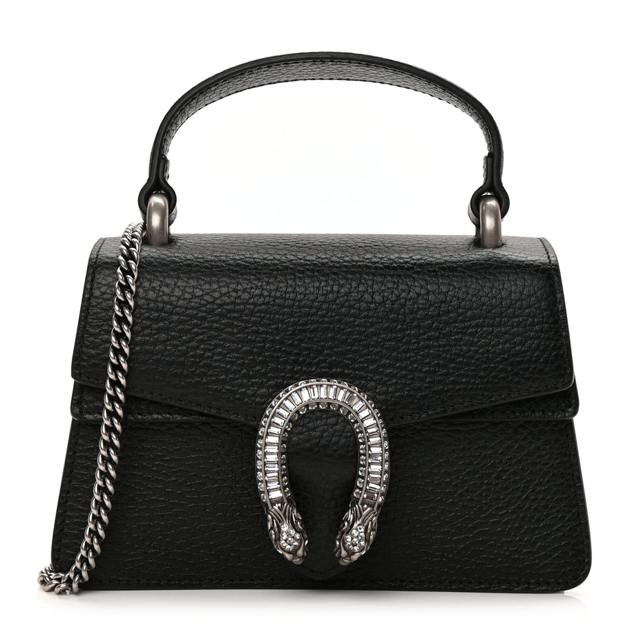 Gucci Dollar Calfskin Crystal Mini Dionysus Top Handle Bag Black Crystal Image 1