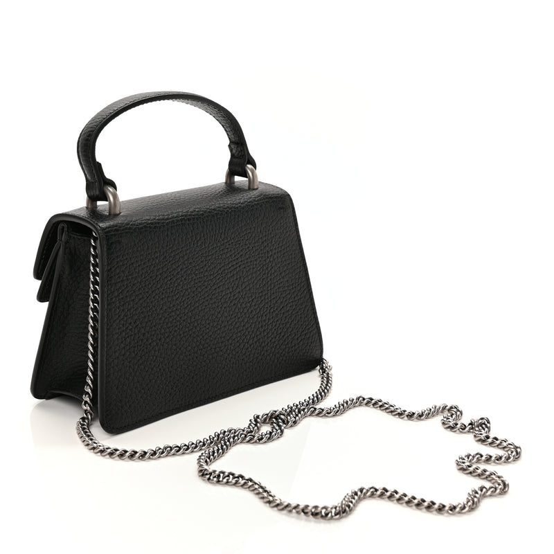  Gucci Dollar Calfskin Crystal Mini Dionysus Top Handle Bag Black Crystal
