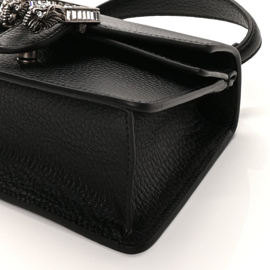 Gucci Dollar Calfskin Crystal Mini Dionysus Top Handle Bag Black Crystal Image 8