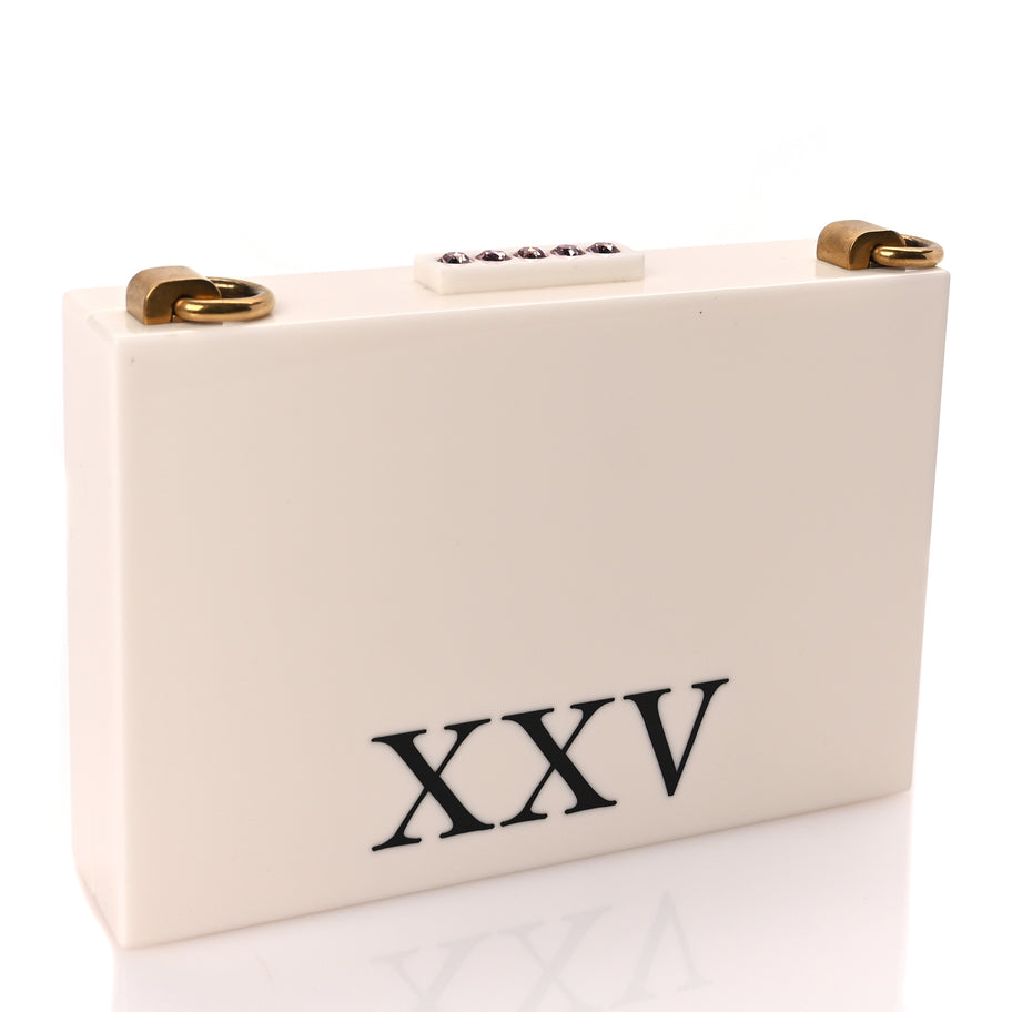 Gucci Plexiglass Crystal Cat Face Box Clutch White Image 3