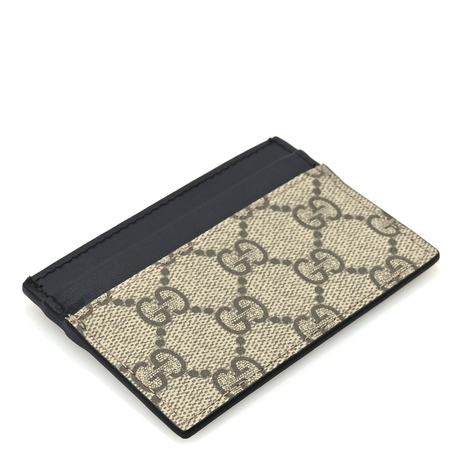 Gucci GG Supreme Monogram Calfskin Card Holder Beige Black Image 4