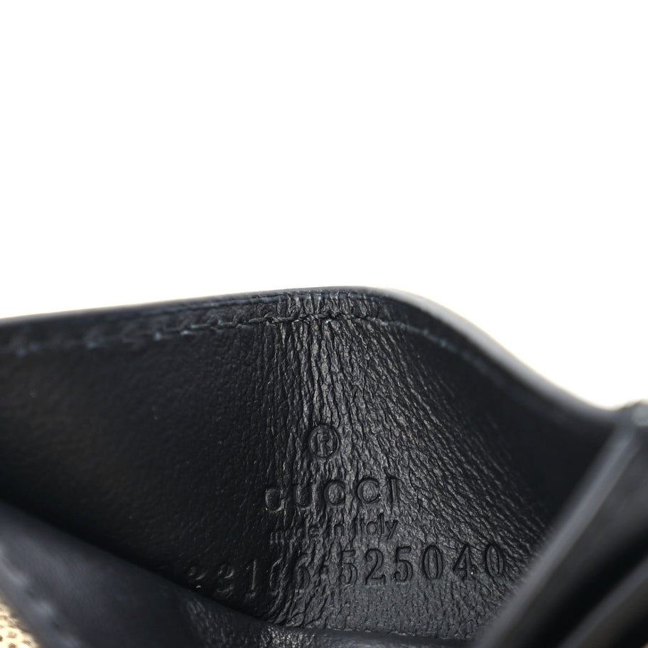 Gucci GG Supreme Monogram Calfskin Card Holder Beige Black Image 7