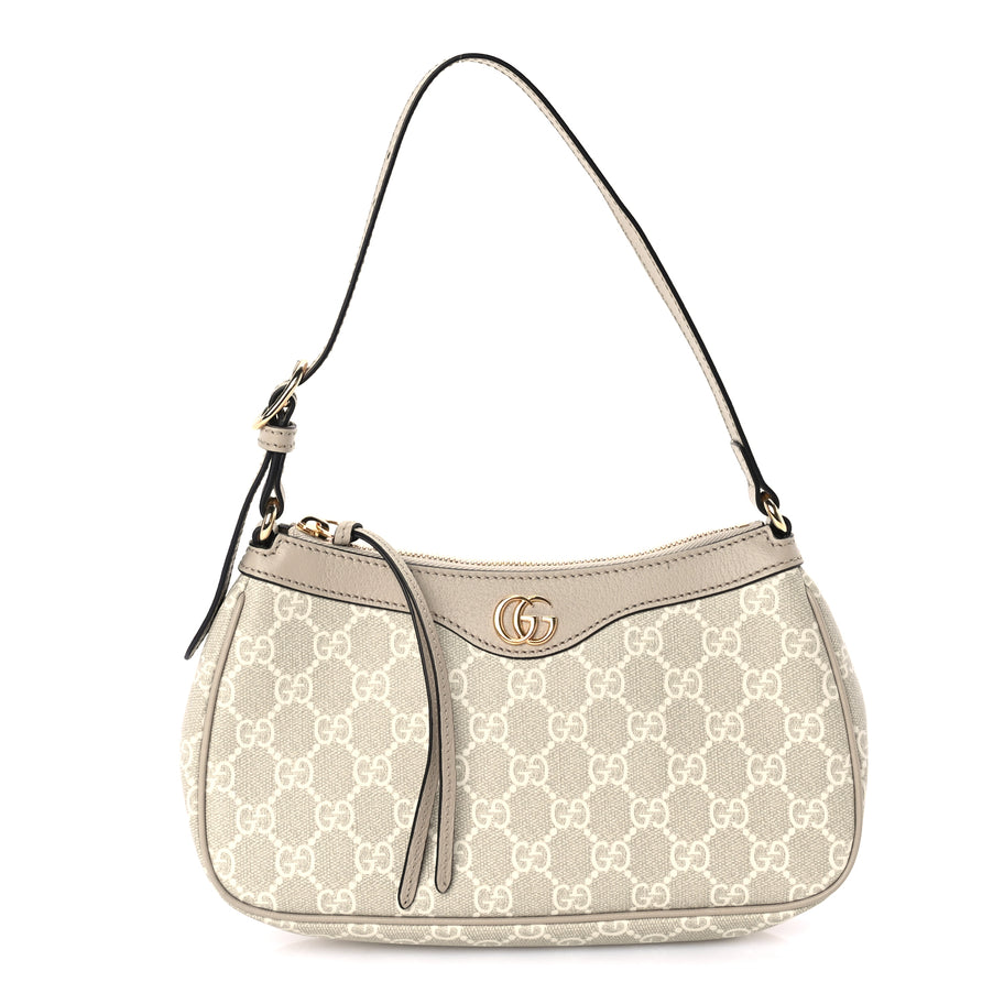 Gucci GG Supreme Monogram Textured Dollar Calfskin Small Ophidia Hobo  Beige/Mystic White/Oatmeal Image 1
