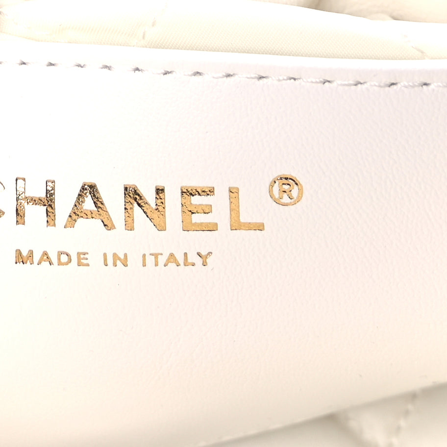 Chanel Shiny Calfskin Eyelet Mini Chanel 22  White Image 5