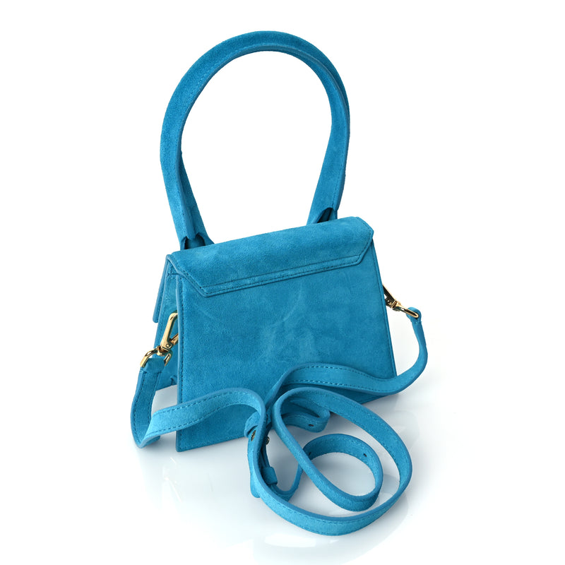  Jacquemus Suede Le Chiquito Moyen  Dark Turquoise