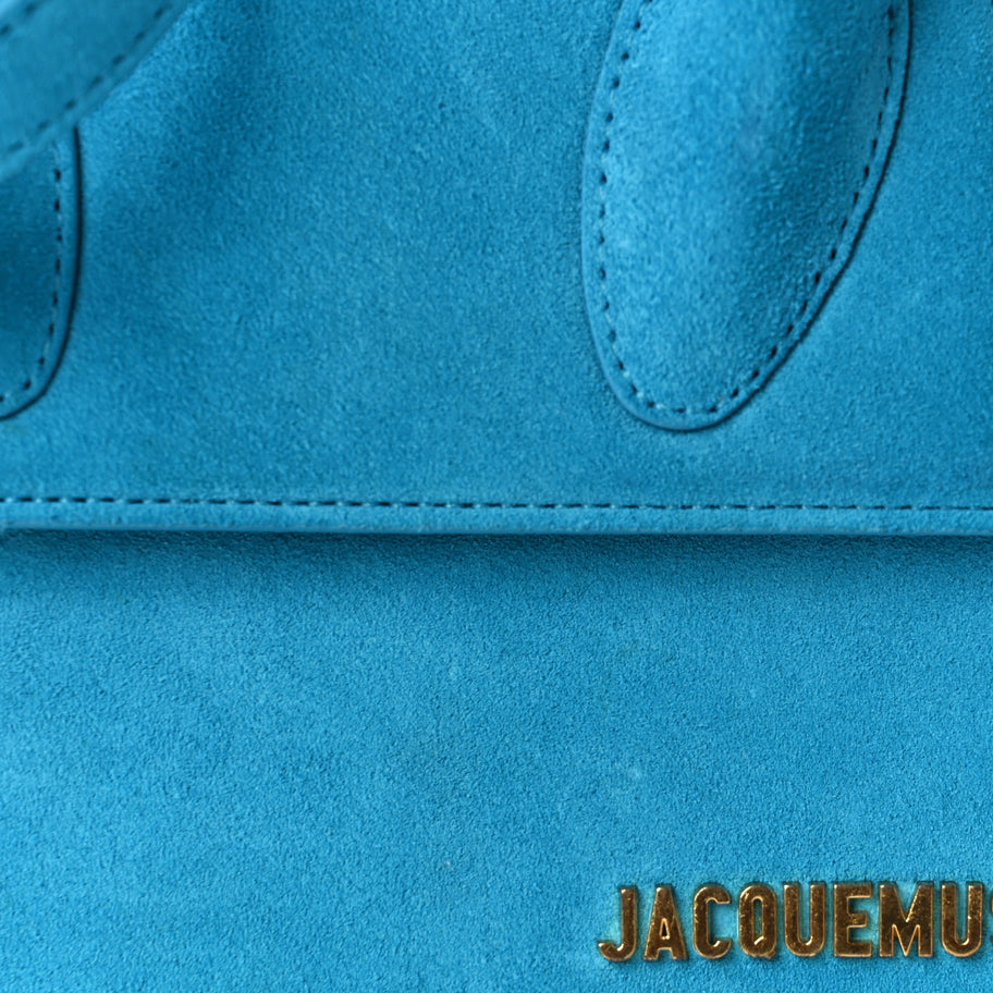 Jacquemus Suede Le Chiquito Moyen  Dark Turquoise Image 6