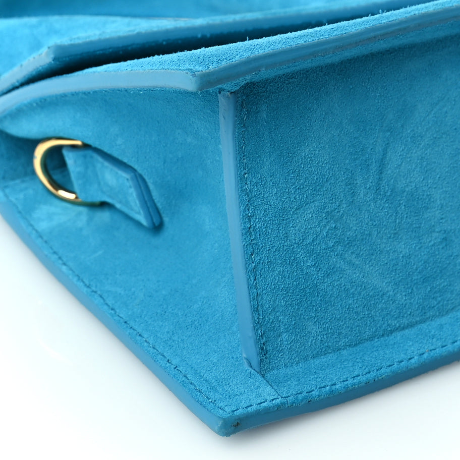 Jacquemus Suede Le Chiquito Moyen  Dark Turquoise Image 7