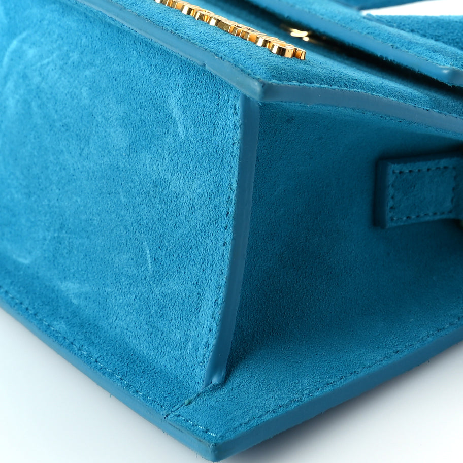 Jacquemus Suede Le Chiquito Moyen  Dark Turquoise Image 8
