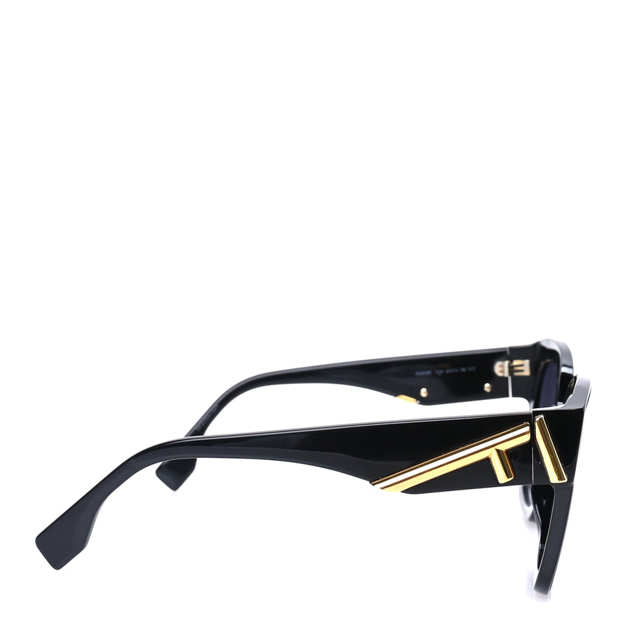 Fendi Acetate Fendi First Round Sunglasses FE401351  Black Image 3