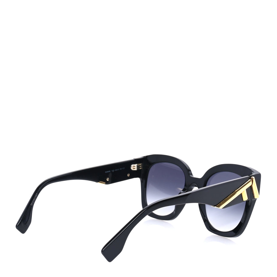 Fendi Acetate Fendi First Round Sunglasses FE401351  Black Image 4