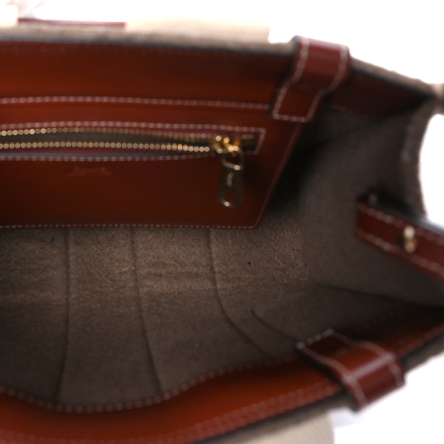 Chloe Felt Calfskin Small Woody Ribbon Tote Light Brown Image 4