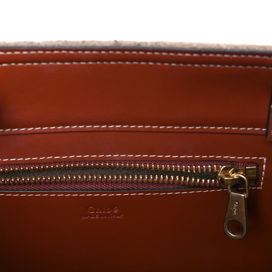 Chloe Felt Calfskin Small Woody Ribbon Tote Light Brown Image 5