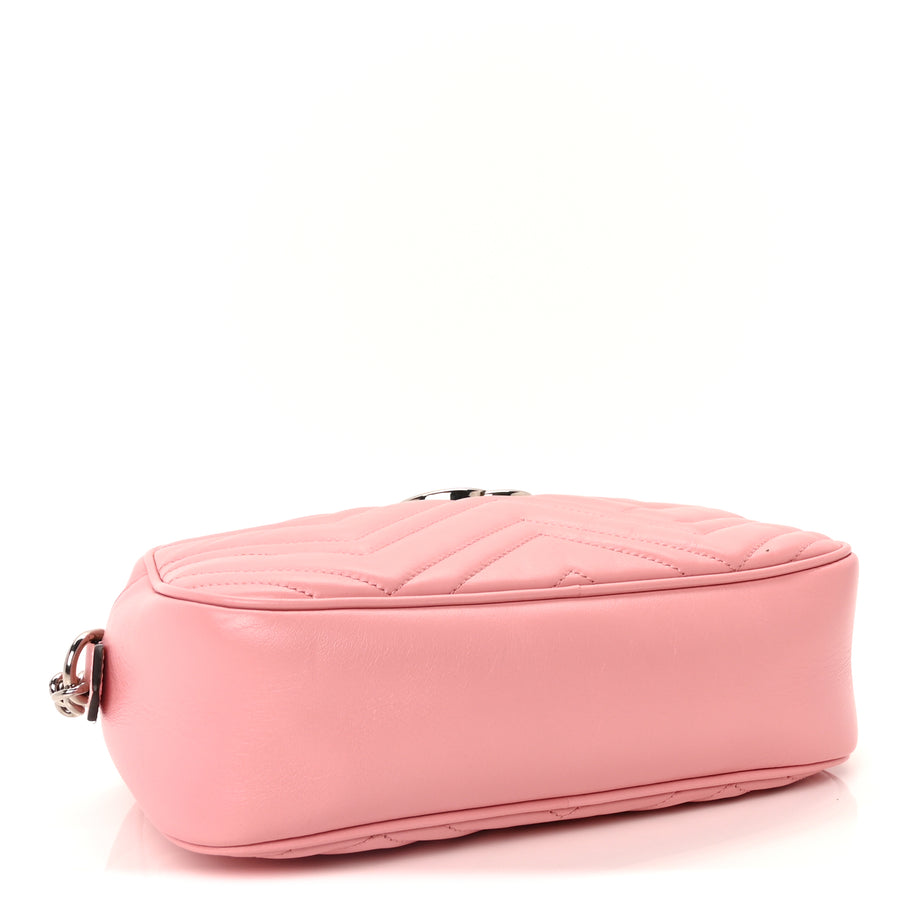Gucci Calfskin Matelasse Small GG Marmont Chain Shoulder Bag Wild Rose Image 3