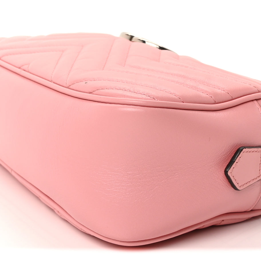 Gucci Calfskin Matelasse Small GG Marmont Chain Shoulder Bag Wild Rose Image 7