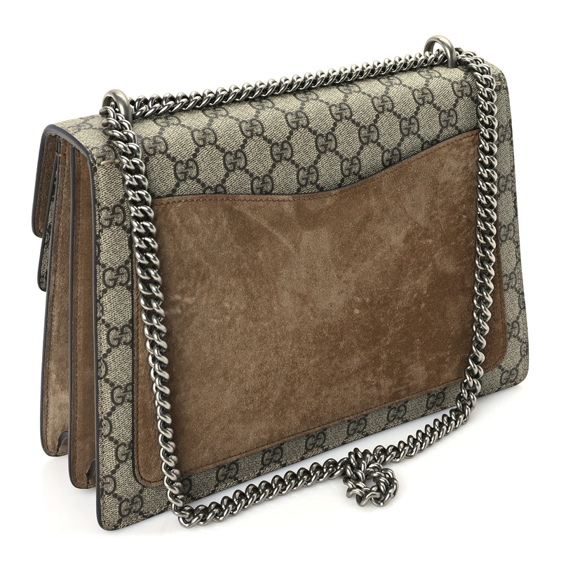  Gucci GG Supreme Monogram Medium Dionysus Shoulder Bag Taupe