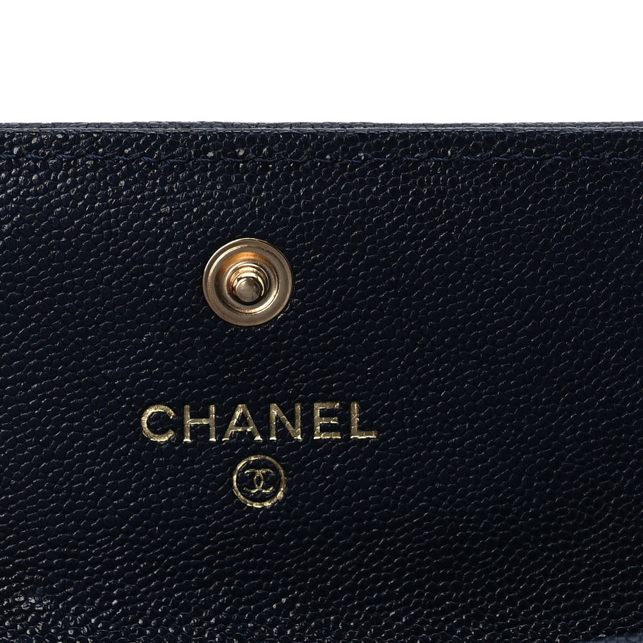 Chanel Caviar Quilted Boy Flap Card Holder Navy Image 5