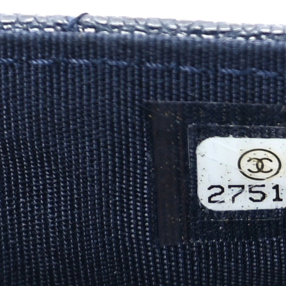 Chanel Caviar Quilted Boy Flap Card Holder Navy Image 7