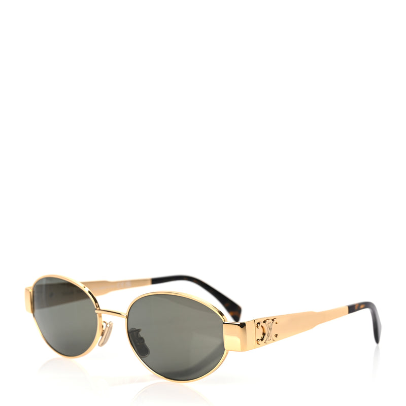  Celine Metal Triomphe 01 Sunglasses CL40235U Gold Green