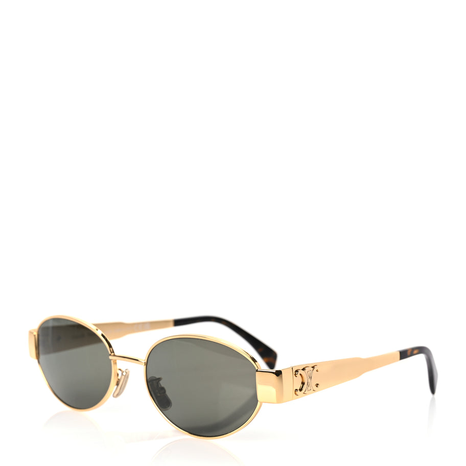 Celine Metal Triomphe 01 Sunglasses CL40235U Gold Green Image 1