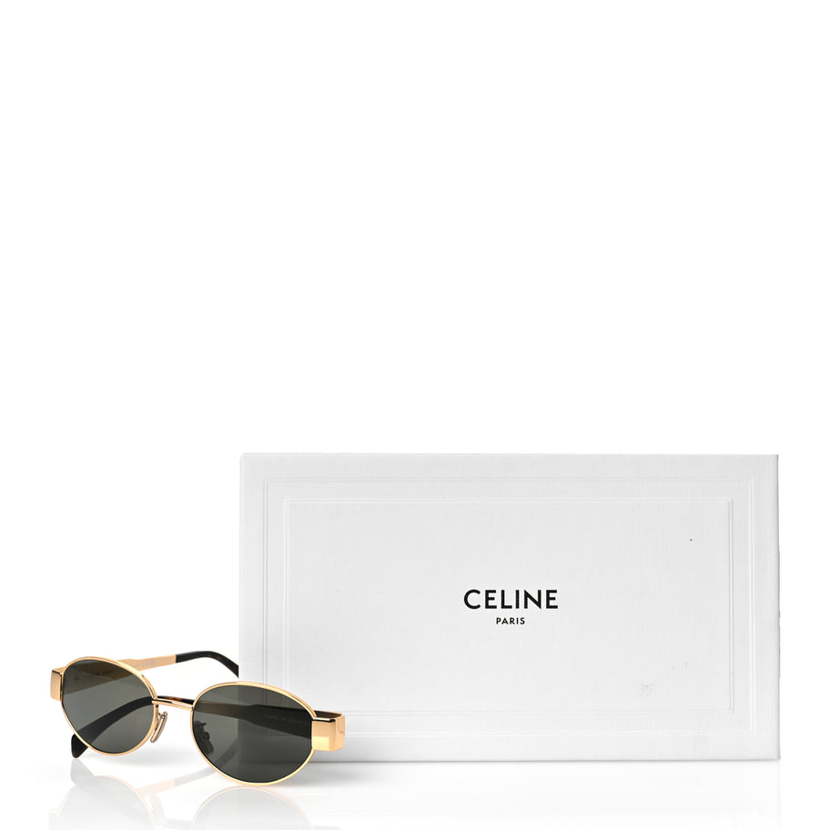 Celine Metal Triomphe 01 Sunglasses CL40235U Gold Green Image 7