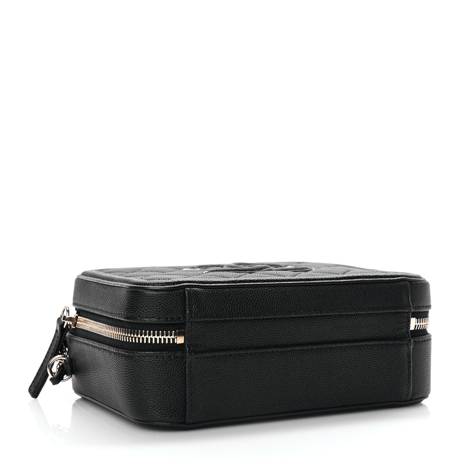 Chanel Caviar Quilted Small CC Filigree Vanity Case Black Image 3
