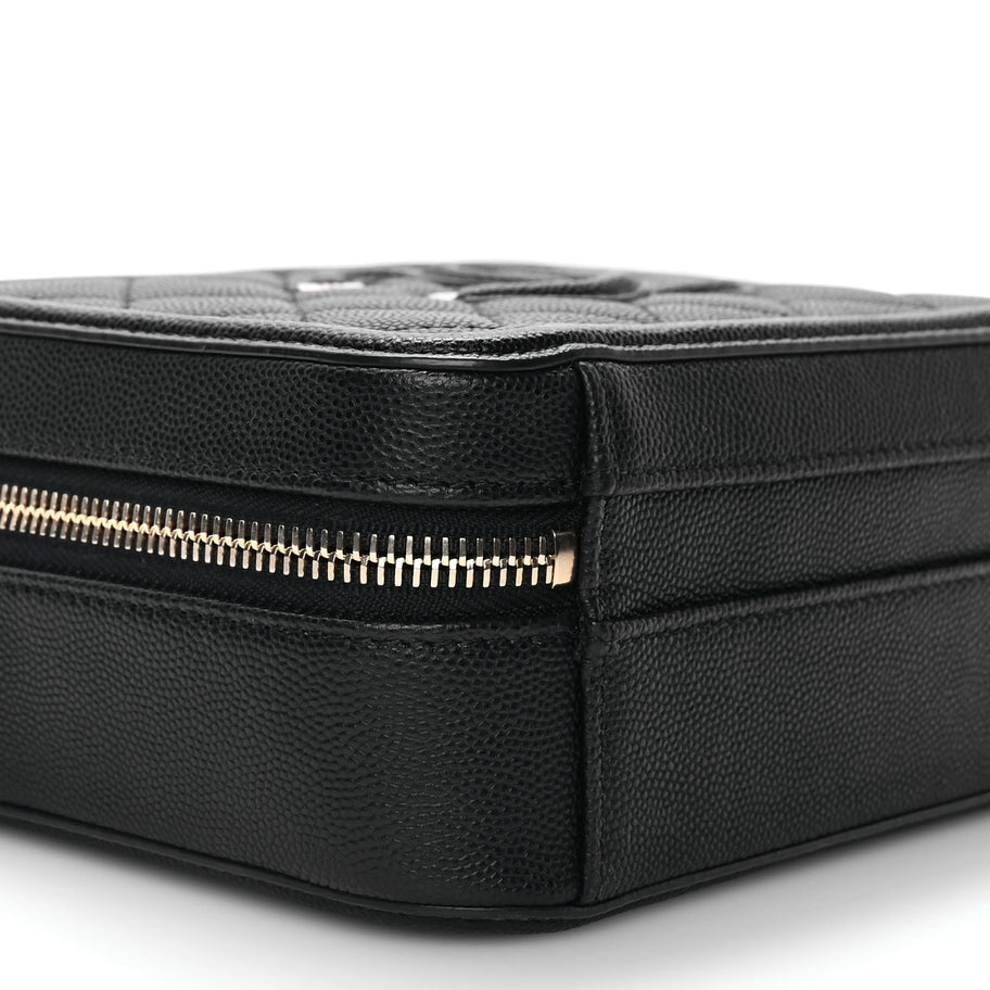 Chanel Caviar Quilted Small CC Filigree Vanity Case Black Image 8