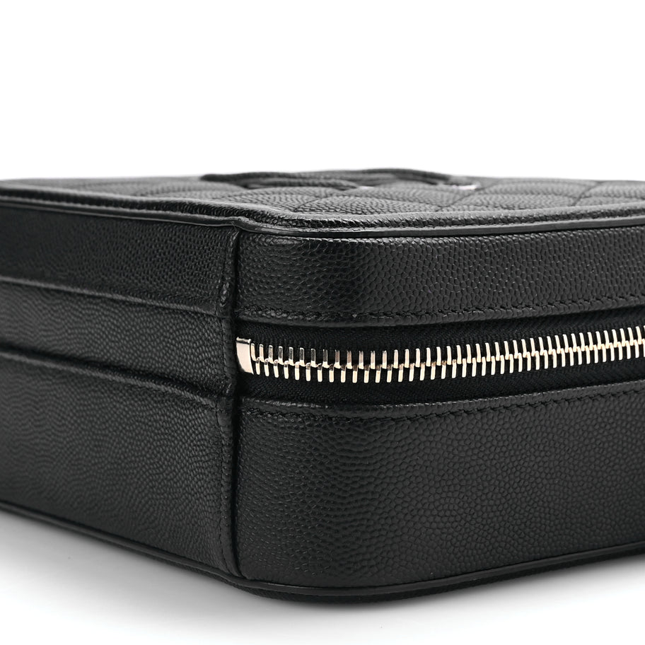 Chanel Caviar Quilted Small CC Filigree Vanity Case Black Image 9