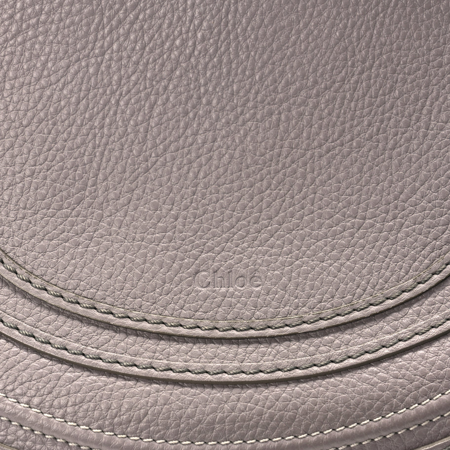 Chloe Grained Calfskin Medium Marcie Saddle Bag Cashmere Grey Image 6