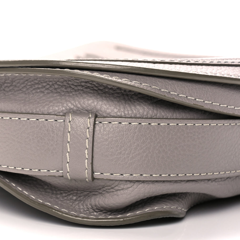 Chloe Grained Calfskin Medium Marcie Saddle Bag Cashmere Grey Image 7