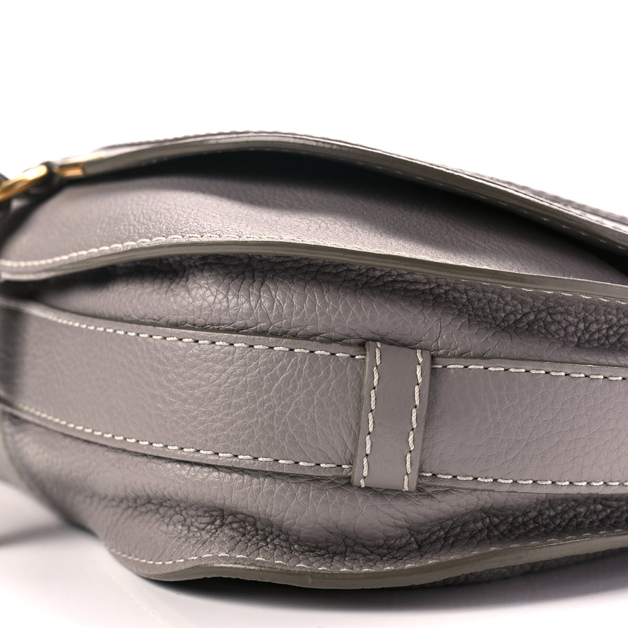 Chloe Grained Calfskin Medium Marcie Saddle Bag Cashmere Grey Image 8