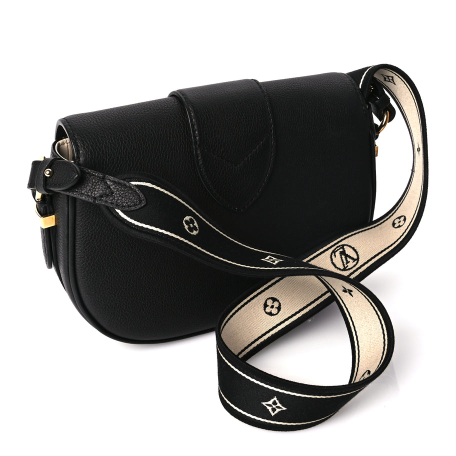 Louis Vuitton Grained Calfskin LV Pont 9 Soft MM Black Image 2