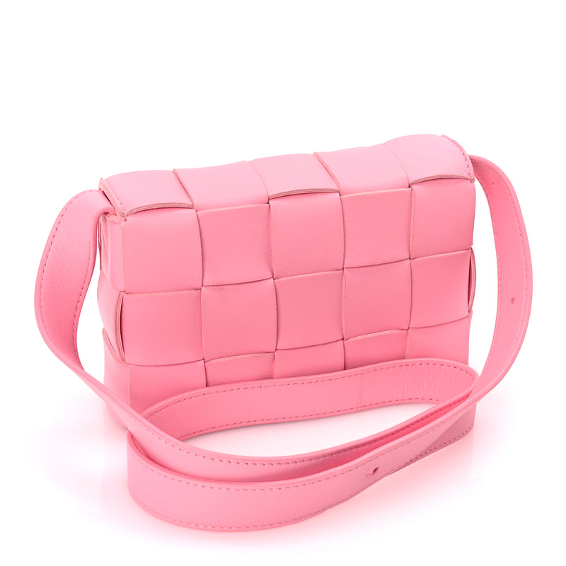  Bottega Veneta Lambskin Maxi Intreccio Small Cassette Crossbody Bag Ribbon