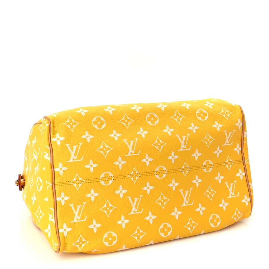 Louis Vuitton Calfskin Monogram Speedy P9 Bandouliere 40 Jaune Mat Image 4