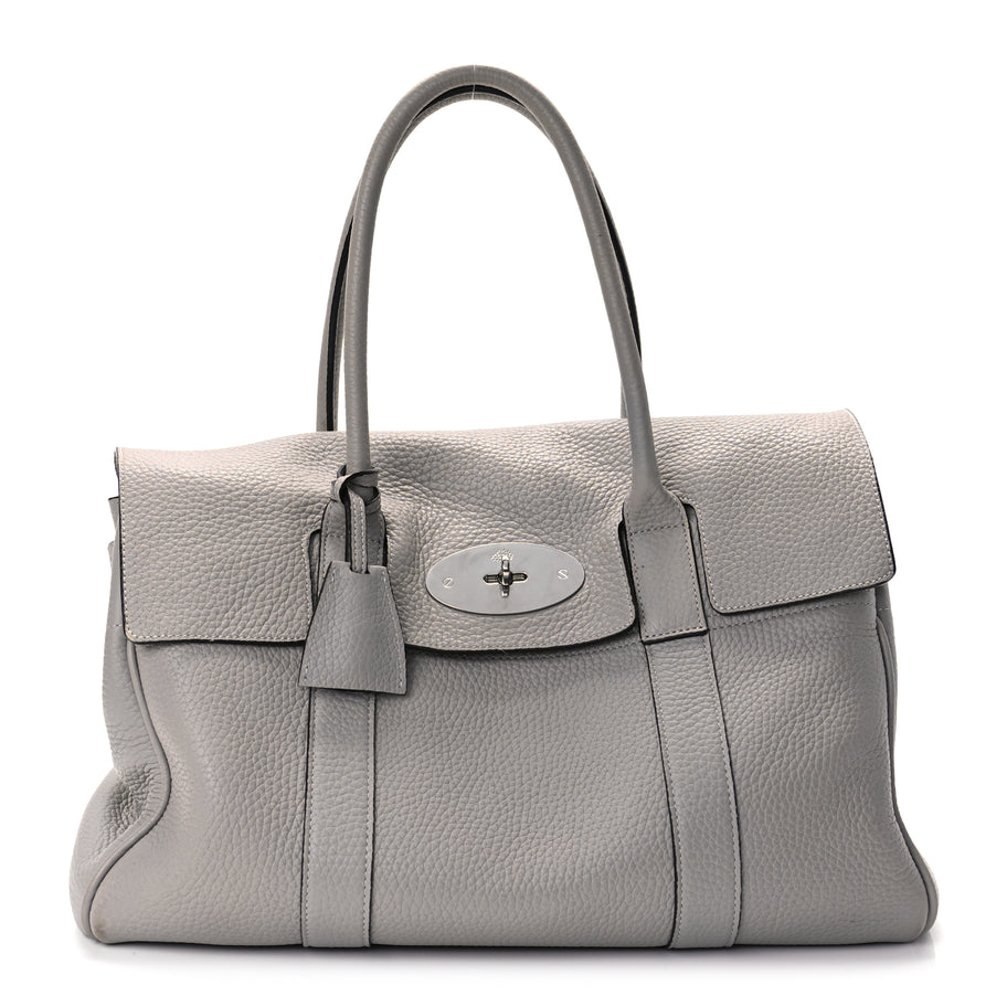 Mulberry Small Classic Grain Bayswater Pale Grey Image 1