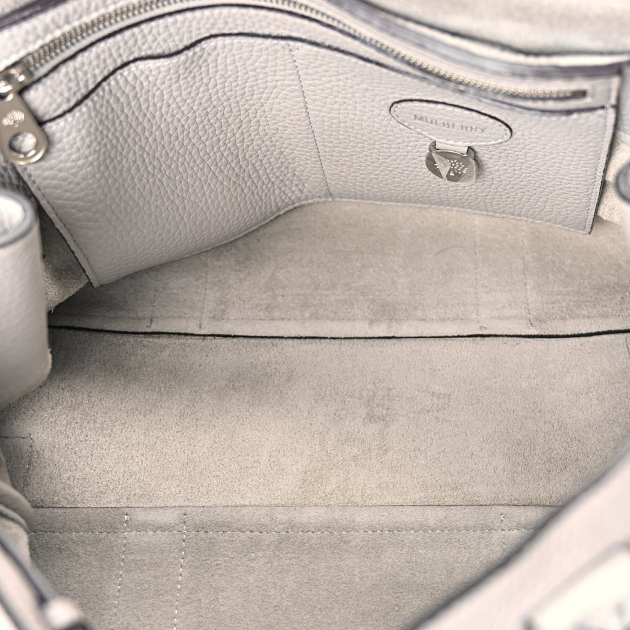 Mulberry Small Classic Grain Bayswater Pale Grey Image 7
