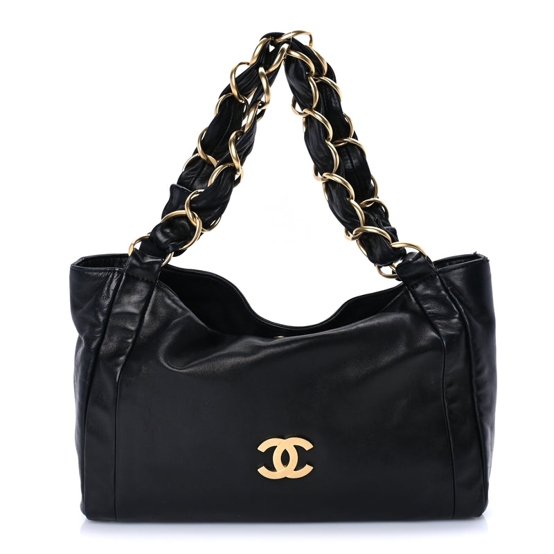  Chanel Lambskin Small Olsen Shoulder Bag Black
