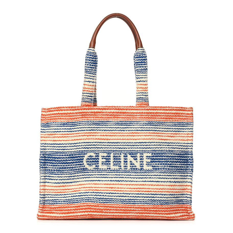 Celine Jacquard Striped Large Cabas Multicolor Image 1