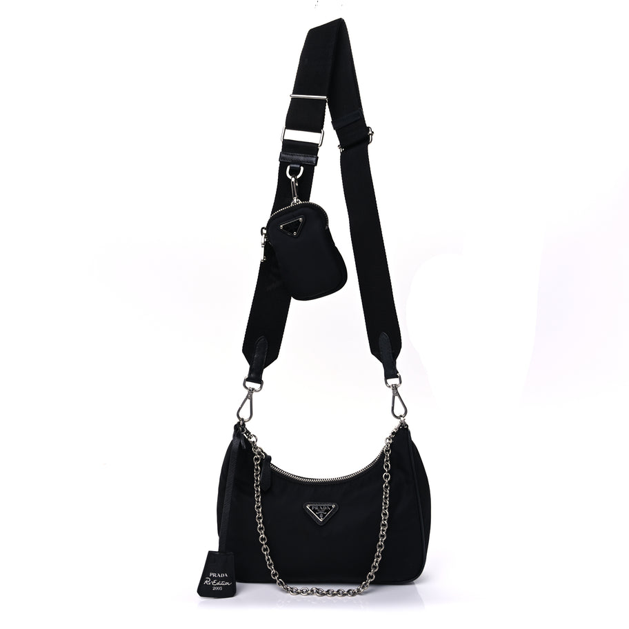 Prada Nylon Re-Edition 2005 Shoulder Bag Black Image 1