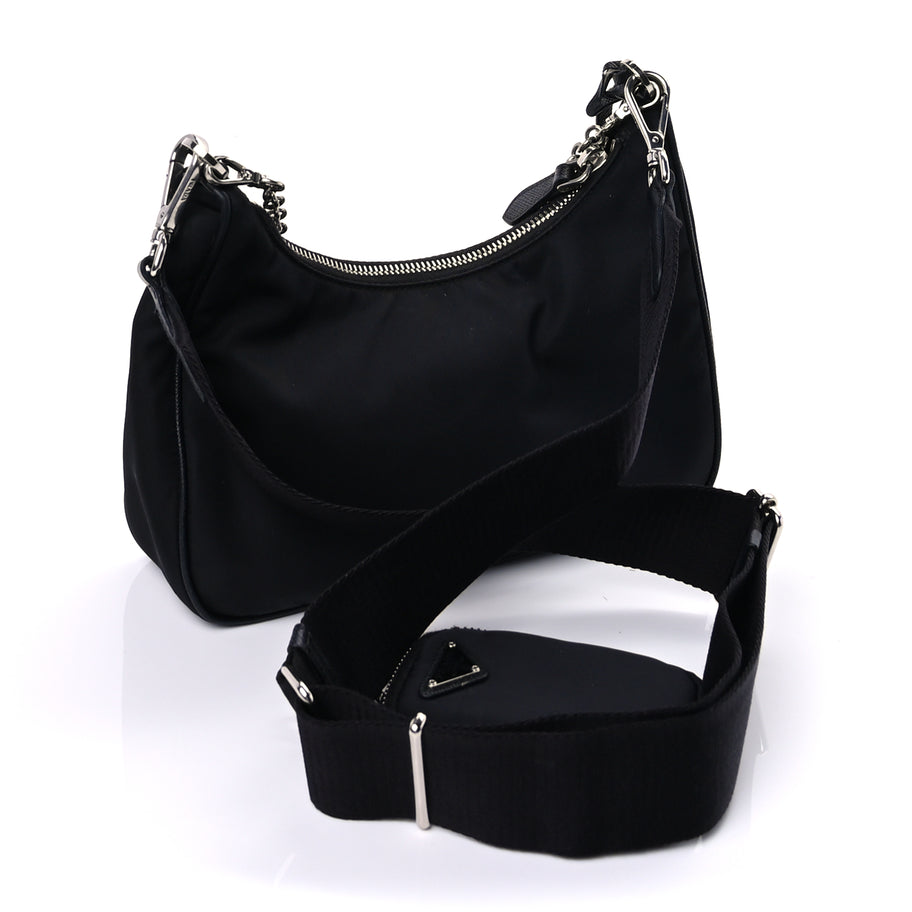 Prada Nylon Re-Edition 2005 Shoulder Bag Black Image 2