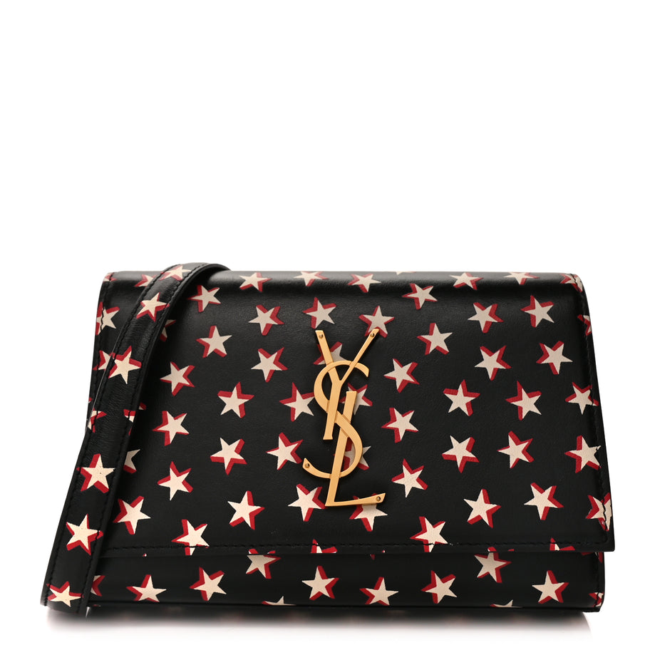 Saint Laurent Smooth Calfskin Star Print Monogram Kate Belt Bag  Ivory Red Image 1