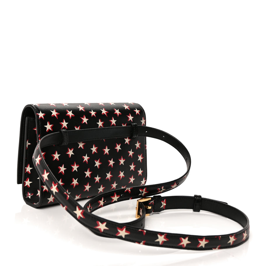 Saint Laurent Smooth Calfskin Star Print Monogram Kate Belt Bag  Ivory Red Image 2