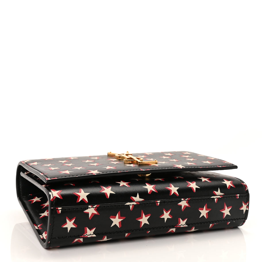 Saint Laurent Smooth Calfskin Star Print Monogram Kate Belt Bag  Ivory Red Image 3