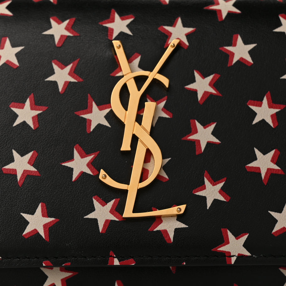 Saint Laurent Smooth Calfskin Star Print Monogram Kate Belt Bag  Ivory Red Image 6