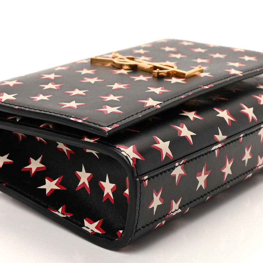 Saint Laurent Smooth Calfskin Star Print Monogram Kate Belt Bag  Ivory Red Image 7
