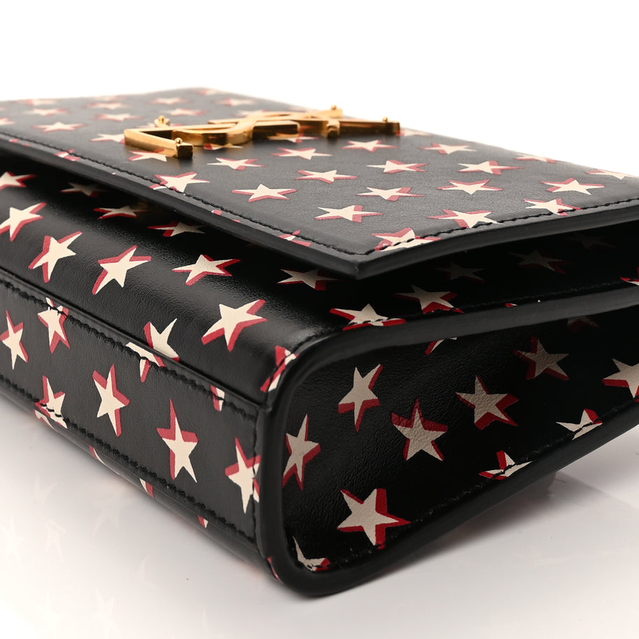 Saint Laurent Smooth Calfskin Star Print Monogram Kate Belt Bag  Ivory Red Image 8