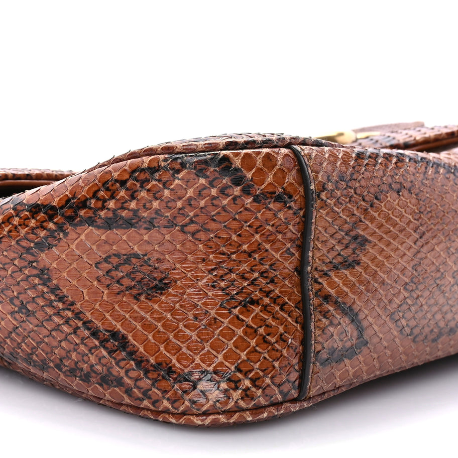 Gucci Snakeskin Matelasse Small GG Marmont Shoulder Bag Brown Image 8