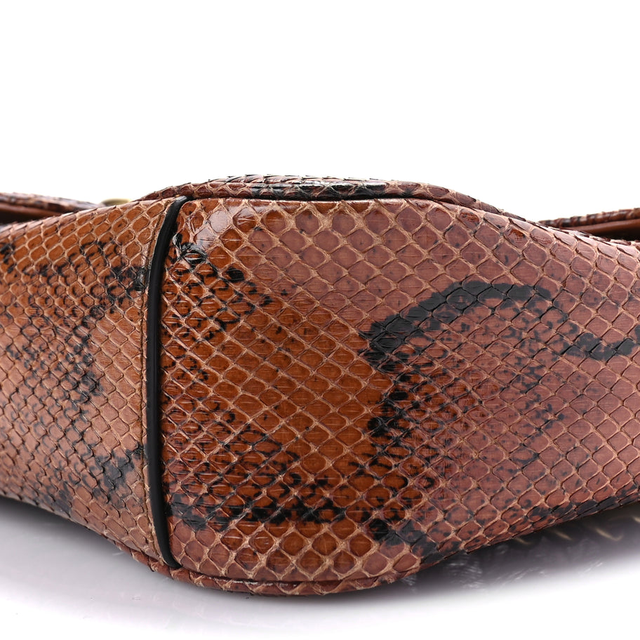 Gucci Snakeskin Matelasse Small GG Marmont Shoulder Bag Brown Image 18